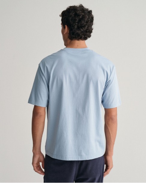 T-shirt ανδρικό Gant βαμβακερό Σιέλ 3G2013080-G0474 Regular fit 