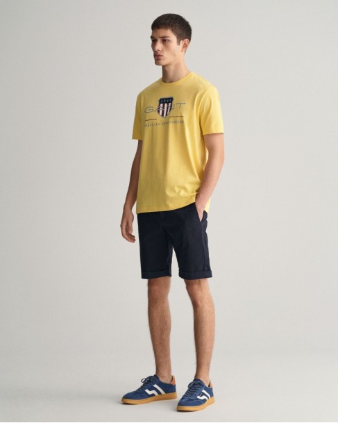 T-shirt ανδρικό Gant βαμβακερό Κίτρινο 3G2003199-G0726