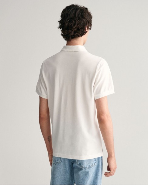 Polo t-shirt ανδρικό Gant βαμβακερό Λευκό 3G2210-1-G0110 Regular fit