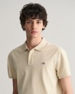 Polo t-shirt ανδρικό Gant βαμβακερό Μπεζ 3G2210-1-G0239 Regular fit