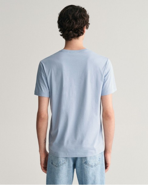 T-shirt ανδρικό Gant βαμβακερό Σιέλ 3G2003184-G0474 Regular fit