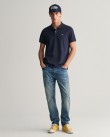 Polo t-shirt ανδρικό Gant βαμβακερό Σκούρο μπλε 3G2210-1-G0433 Regular fit