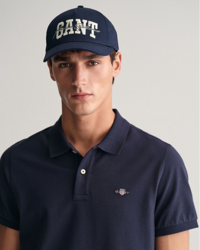 Polo t-shirt ανδρικό Gant βαμβακερό Σκούρο μπλε 2210-1-G0433 Regular fit