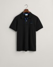 Polo t-shirt ανδρικό Gant Μαύρο βαμβακερό 3G2062026-G0005 Slim fit