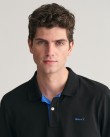 Polo t-shirt ανδρικό Gant Μαύρο βαμβακερό 3G2062026-G0005 Slim fit