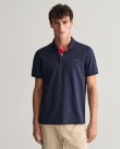 Polo t-shirt ανδρικό Gant βαμβακερό Σκούρο μπλε 3G2062026-G0433 Slim fit