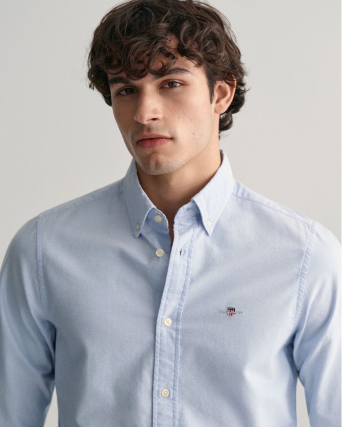 Πουκάμισο Gant Σιέλ 3G3230115-G0455 Slim fit