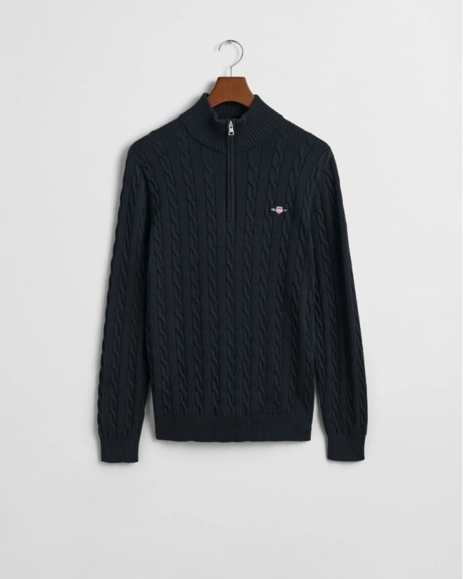 Πλεκτό Half zip Gant Σκούρο μπλε 3G8050603-G0433