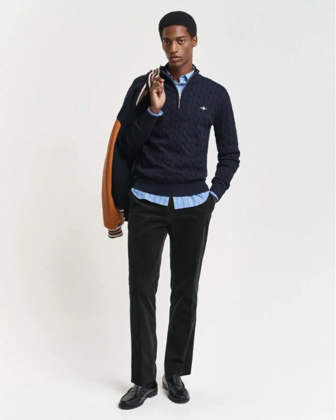 Πλεκτό Half zip Gant Σκούρο μπλε 3G8050603-G0433