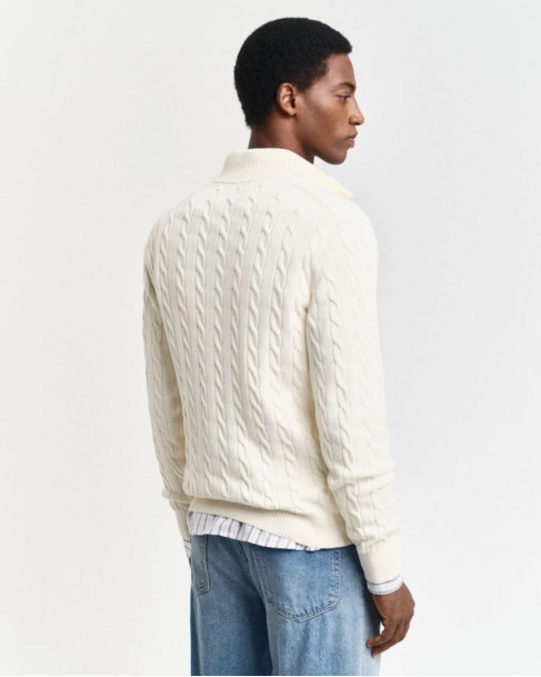 Πλεκτό half zip Gant Εκρού 3G8050603-G0130