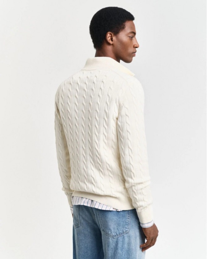 Πλεκτό half zip Gant Εκρού 3G8050603-G0130