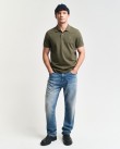 Polo t-shirt Gant Λαδί 2210-1-G0301