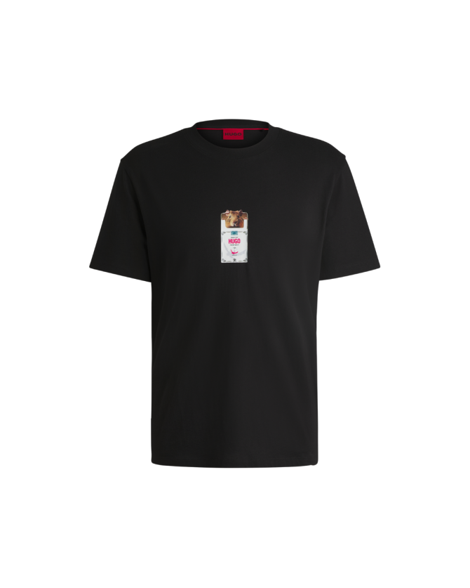 T-shirt Hugo Μαύρο Dilesses 50530683-001