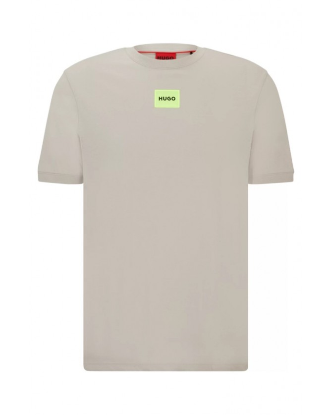 T-shirt ανδρικό Hugo βαμβακερό Μπεζ Diragolino212 50447978-055 Relaxed fit