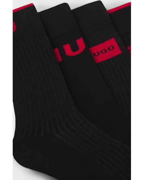 Σετ κάλτσες Hugo Μαύρες 4P RS GIFT RIB CC 50546668-001