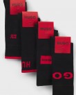 Σετ κάλτσες Hugo Μαύρες 4P RS GIFT RIB CC 50546668-001