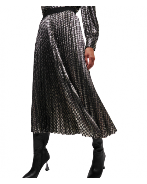 Φούστα Karl Lagerfeld Μαύρη Lurex Monogram Skirt 226W1203-Q07 KL BLACK/GO