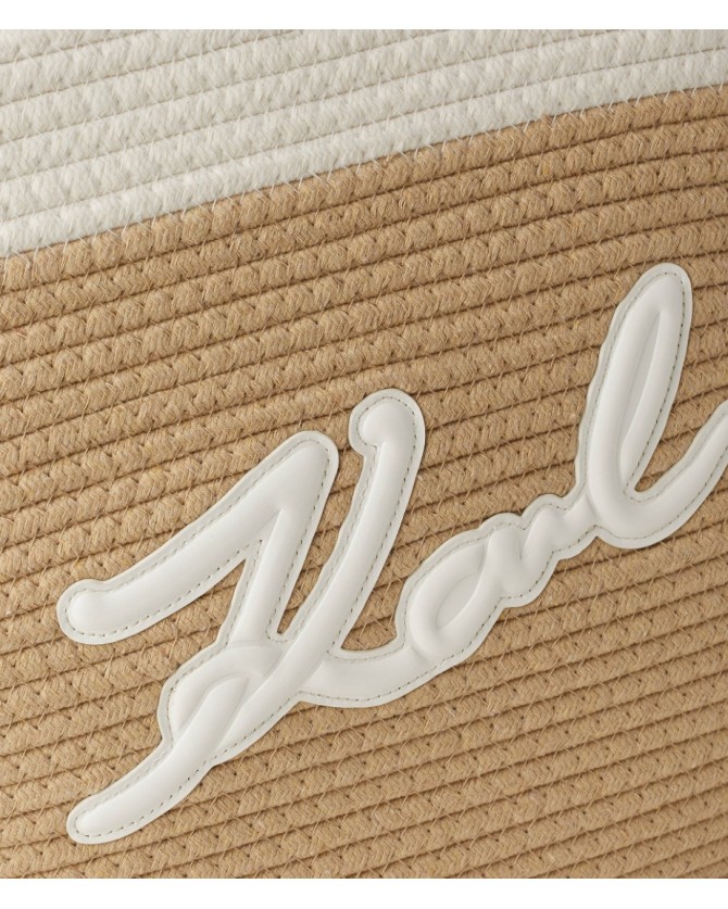 Τσάντα ψάθινη Karl Lagerfeld Λευκό-Μπεζ 240W3071-100