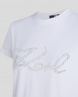 T-shirt Karl Lagerfeld Λευκό βαμβακερό 241W1713 100-White