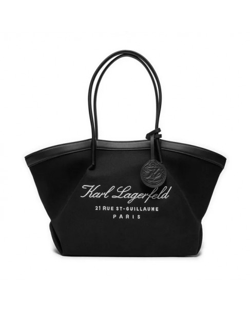 Τσάντα ψάθινη Karl Lagerfeld Μαύρη 241W3005-A999