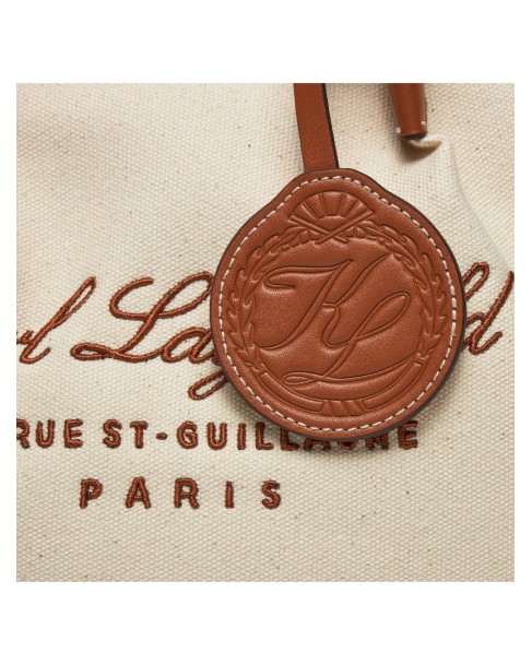 Τσάντα ψάθινη Karl Lagerfeld Εκρού 241W3006-A106