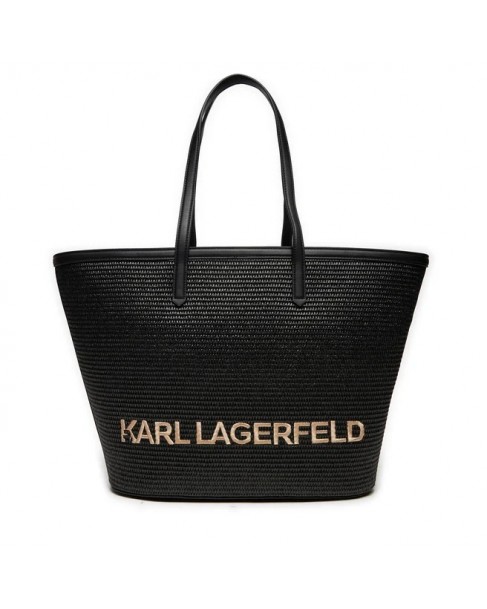 Τσάντα ψάθινη Karl Lagerfeld Μαύρη 241W3027-A999