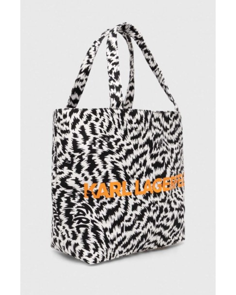 Τσάντα Karl Lagerfeld shopper Μαύρη 241W3887 A998-Black/White