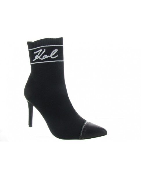 Μποτάκι Karl Lagerfeld Μαύρο Signia Ankle Boot KL31362 K00-Black Knit Textile