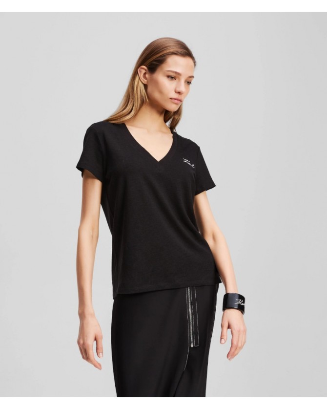 T-Shirt Karl Lagerfeld Μαύρο A3W17070-999