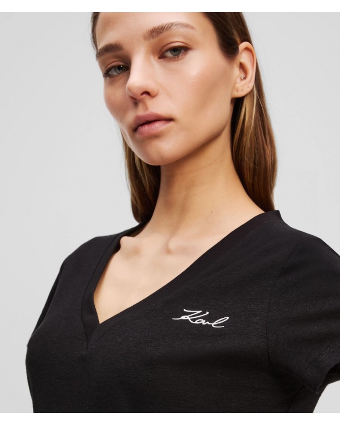 T-Shirt Karl Lagerfeld Μαύρο A3W17070-999
