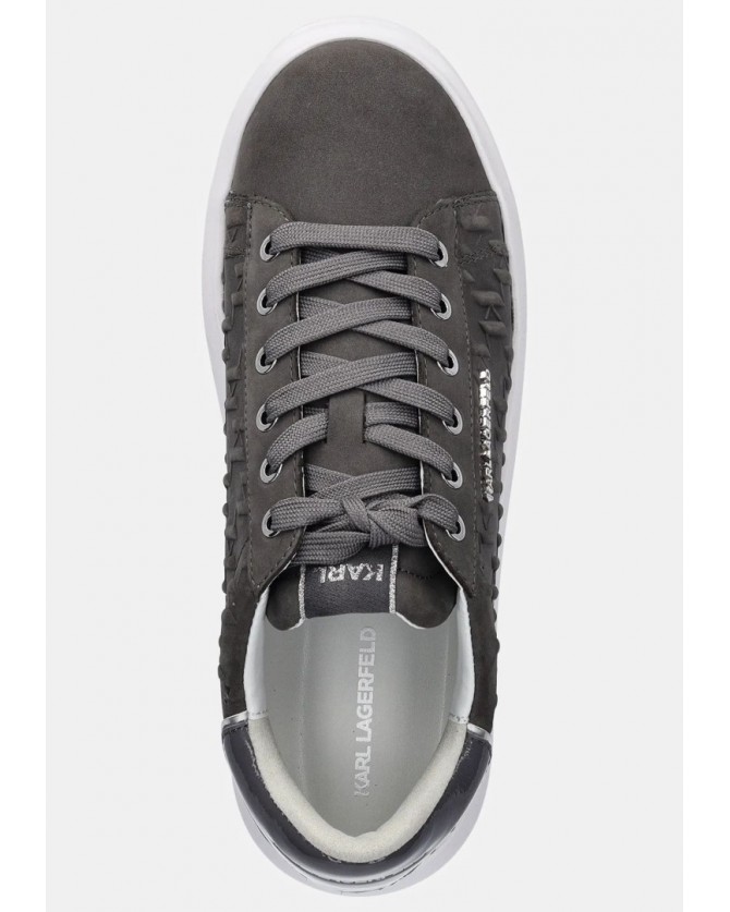 Υπόδημα Sneakers Karl Lagerfeld Γκρι KL52547K 255-Mid Grey Nubuck
