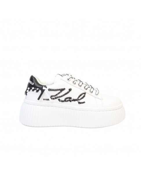 Υπόδημα Sneakers Karl Lagerfeld Λευκό KL42372 010-White Lthr w/Black
