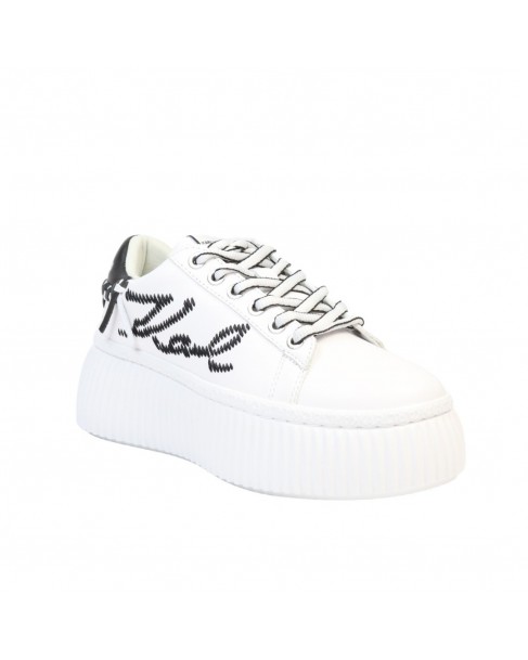 Υπόδημα Sneakers Karl Lagerfeld Λευκό KL42372 010-White Lthr w/Black
