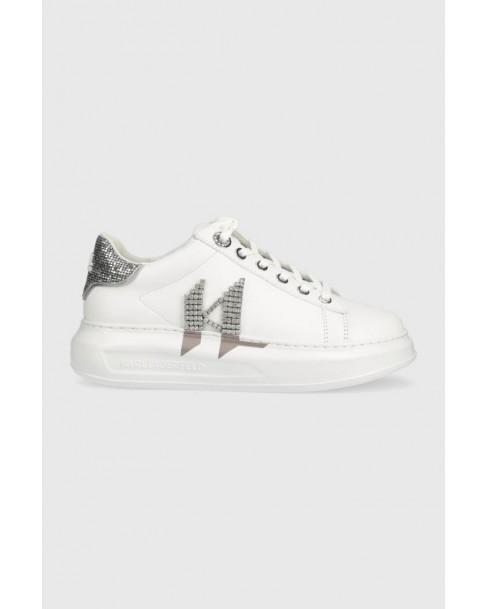 Υπόδημα Sneakers Karl Lagerfeld Λευκό KL62516D 01S-White Lthr w/Silver