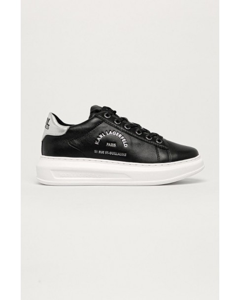 Υπόδημα Sneakers Karl Lagerfeld Μαύρο KL62538 00S-Black Lthr w/Silver