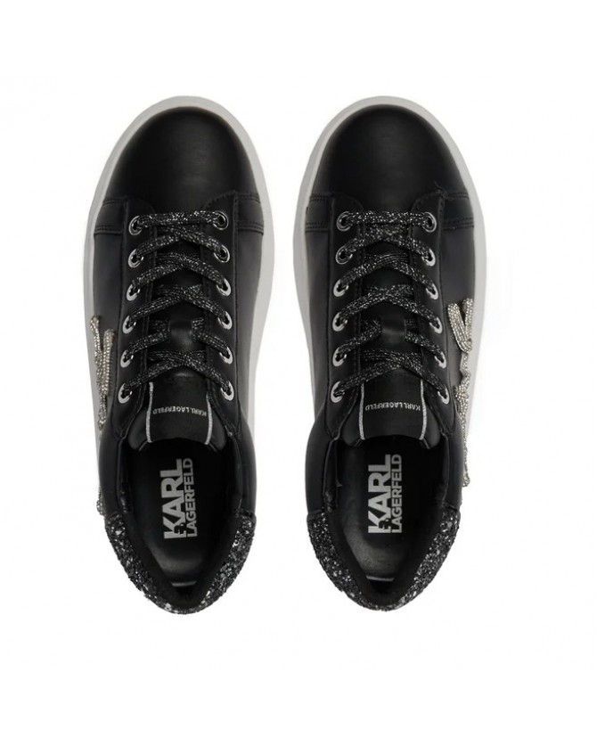 Υπόδημα Sneakers Karl Lagerfeld Μαύρο KL62510G 00S-Black Lthr w/Silver