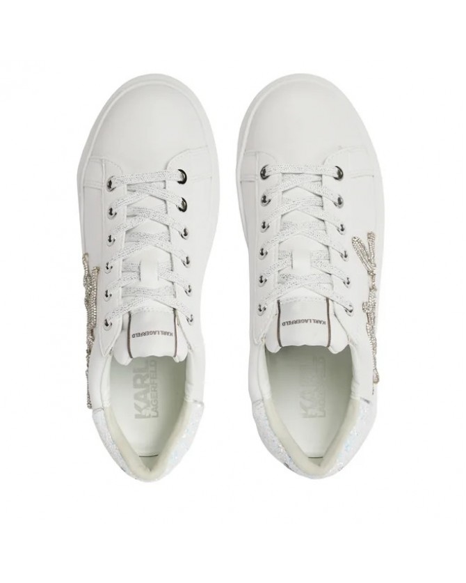Υπόδημα Sneakers Karl Lagerfeld Λευκό KL62510G 01S-White Lthr w/Silver