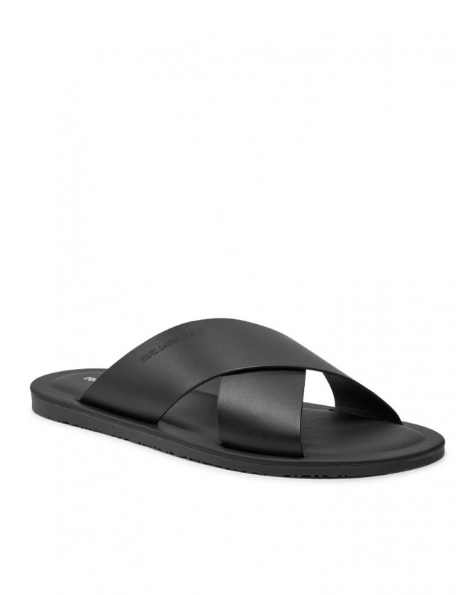 Σαγιονάρες δερμάτινες Karl Lagerferld Μαύρες KL70214-000