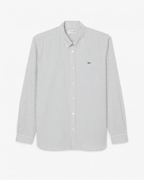 Πουκάμισο Lacoste Ριγέ Λευκό-Πράσινο 3CH5084-L737
