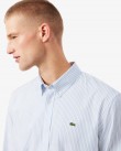 Πουκάμισο Lacoste Ριγέ Λευκό-Μπλε 3CH5084-LF6Z