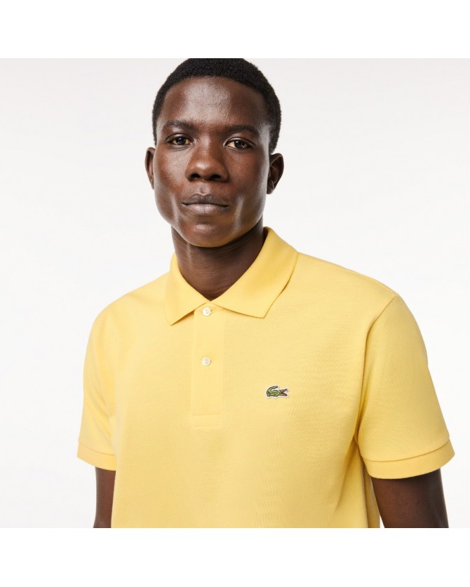 Polo t-shirt ανδρικό Lacoste βαμβακερο Κίτρινο 3L1212-LIY1 Classic fit