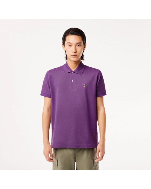 Polo t-shirt ανδρικό Lacoste βαμβακερό Μωβ 3L1212-LIY2 Classic fit