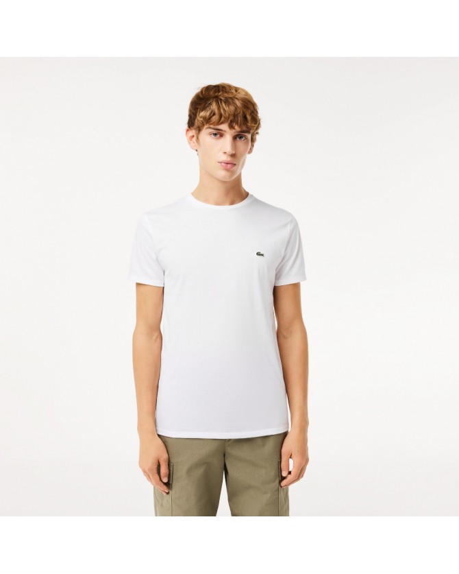 T-shirt ανδρικό Lacoste Λευκό Βαμβακερό 3TH6709-L001 Regular fit