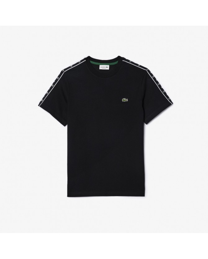 T-shirt ανδρικό Lacoste βαμβακερό Μαύρο 3TH7404-L031