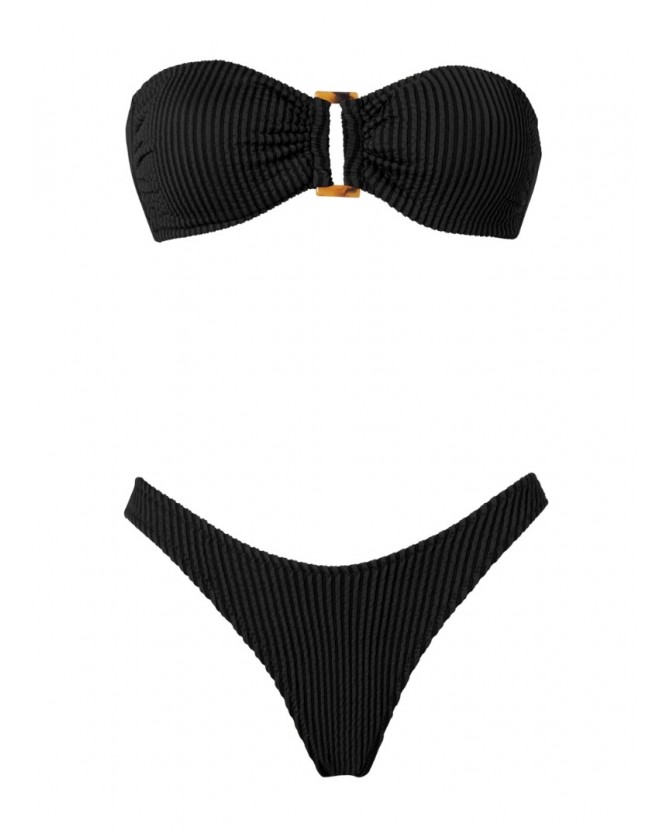 Bikini bottom Stefania Frangista Μαύρο MELITA BLACK CURLY SF2431BLB-BLACK