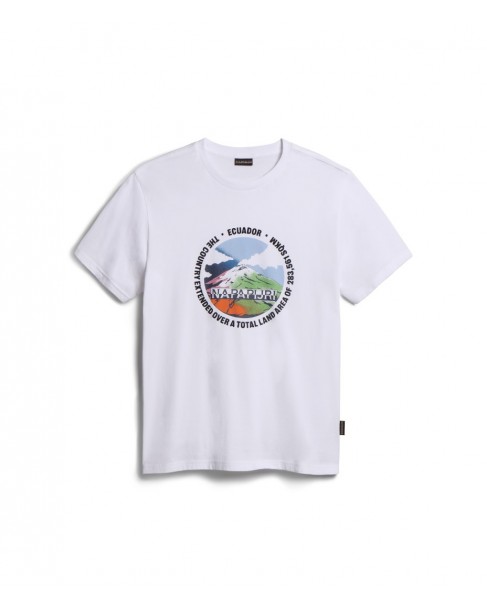 T-shirt Napapijri Λευκό S-SANGAY SS NP0A4H2D BRIGHTWHITE-002