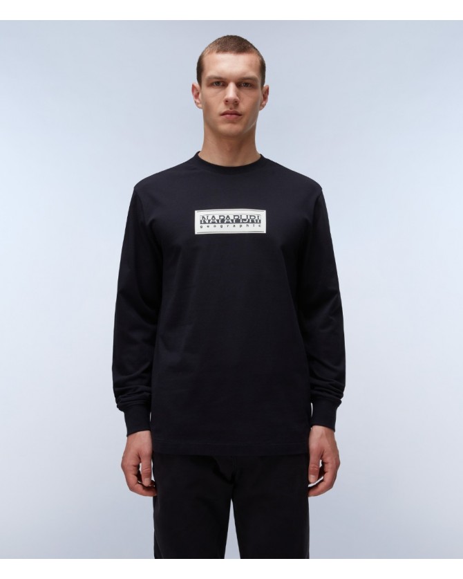 Μπλούζα Napapijri Μαύρη S-BOX LOGO LS NP0A4I3M 041-black
