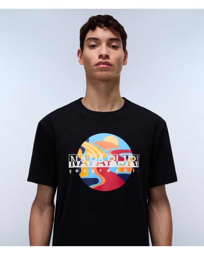T-shirt Napapijri Μαύρο VALDOR SS NP0A4IE6-941