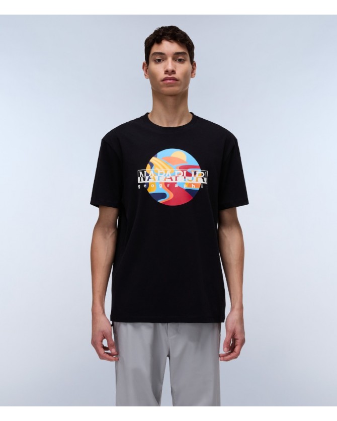T-shirt Napapijri Μαύρο VALDOR SS NP0A4IE6-941