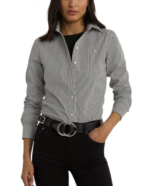 Πουκάμισο Ralph Lauren Ριγέ Μαύρο-Λευκό 200859048002
